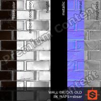 PBR wall bricks old texture DOWNLOAD